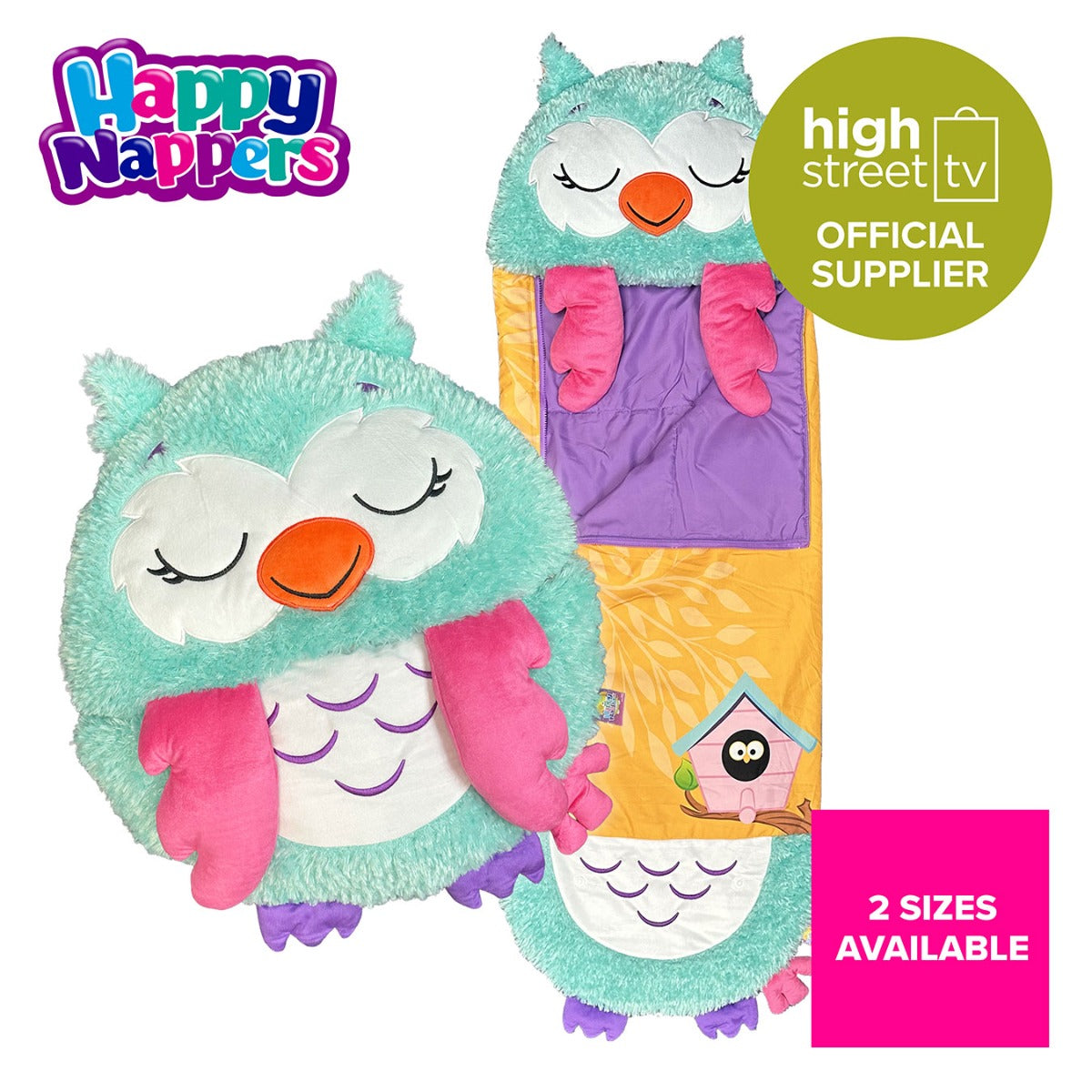 Owl 2-in-1 Plus Toy and Sleeping Bag - Medium 3-6yrs
