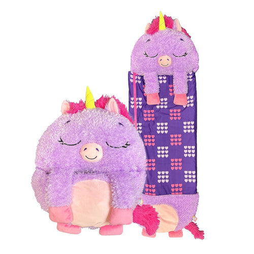 Purple Unicorn 2-in-1 Plush Toy and Sleeping Bag - Large 7yrs+