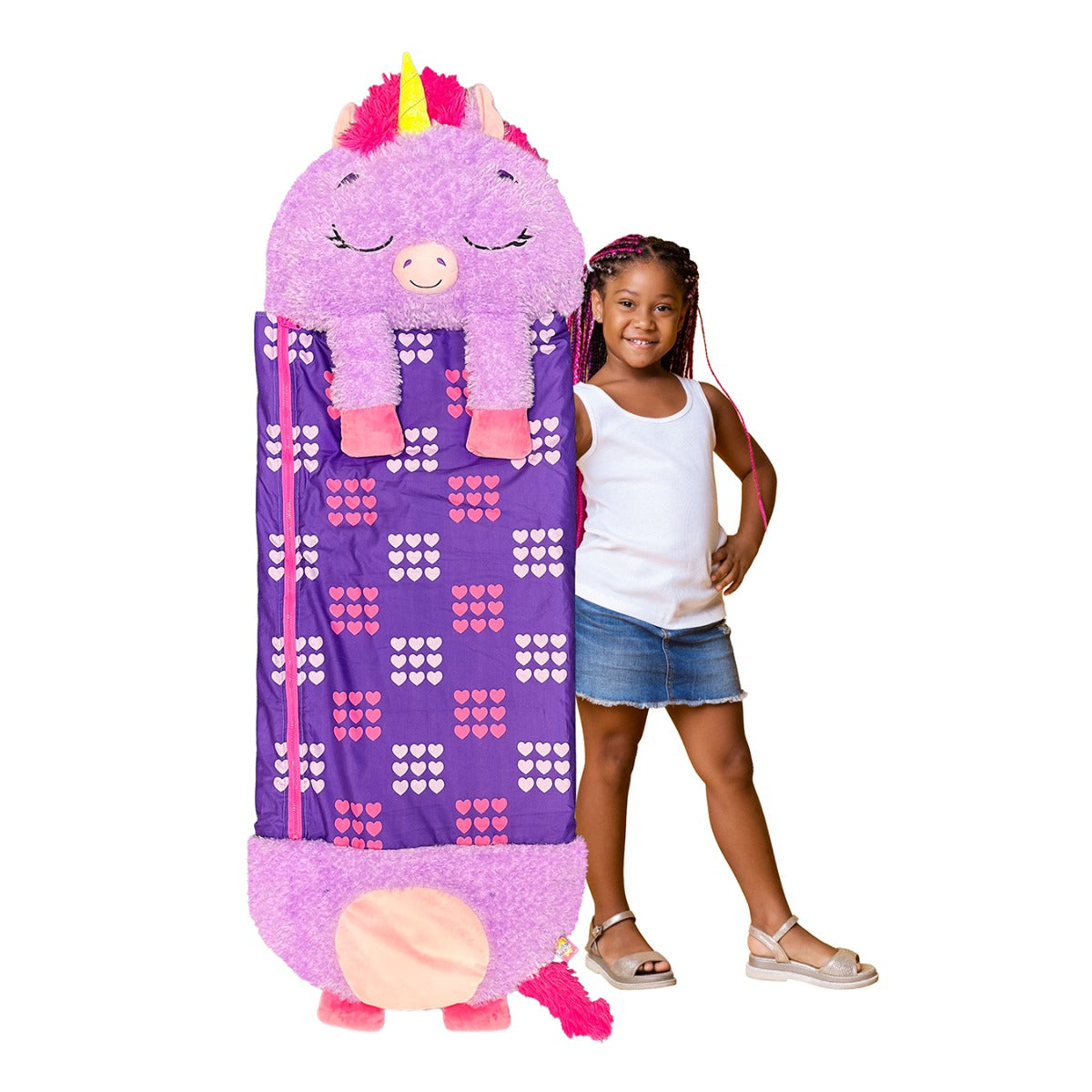 Purple Unicorn 2-in-1 Plush Toy and Sleeping Bag