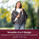 Twin Pack 2-in-1 Heated Shawl & Blanket with Rechargeable Battery Pack