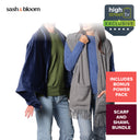 Heated Shawl and Scarf Set with Rechargeable Battery Packs