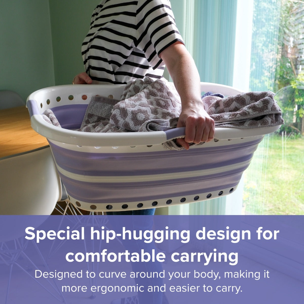 Hip Hugging Collapsible Laundry Basket