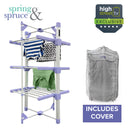 Spring & Spruce Speedi Dry Compact – 3-Tier Heated Airer with Bonus Insulating Cover