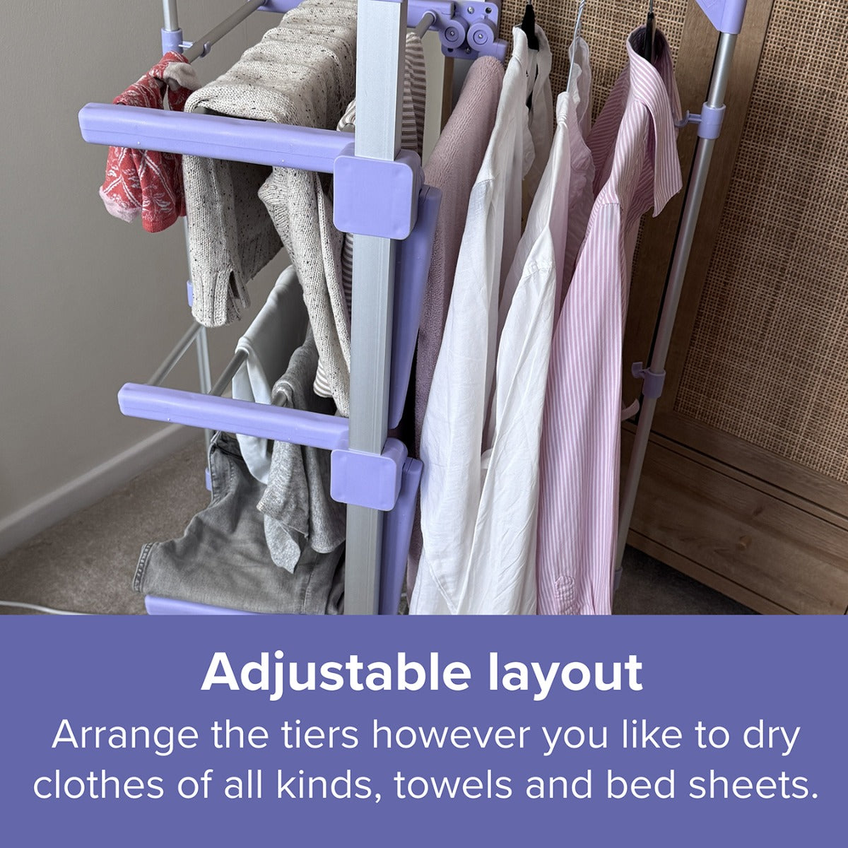 Spring & Spruce Speedi Dry Compact – 3-Tier Heated Airer with Bonus Insulating Cover