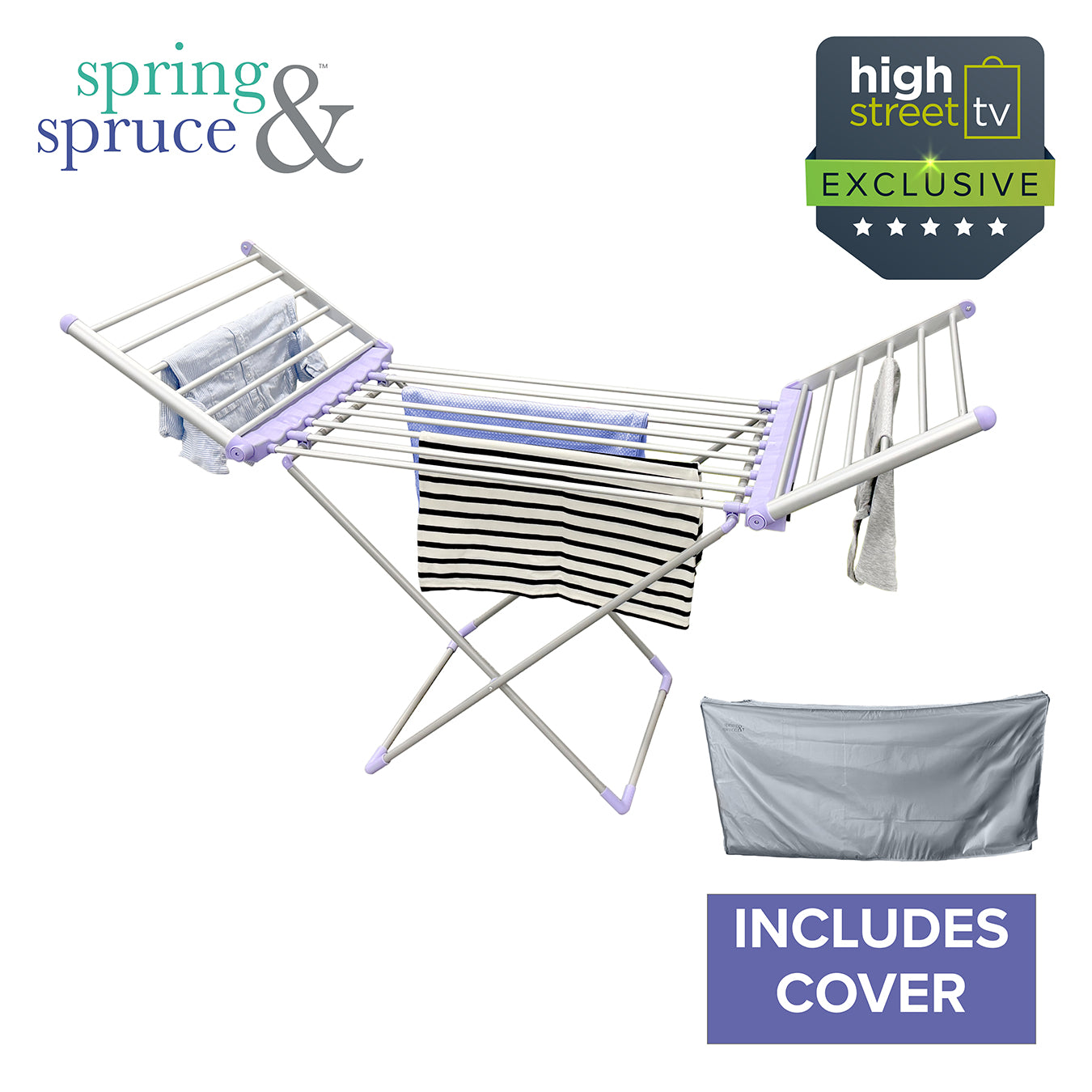 Spring & Spruce Speedi Dry Winged Heated Airer with Bonus Insulating Cover