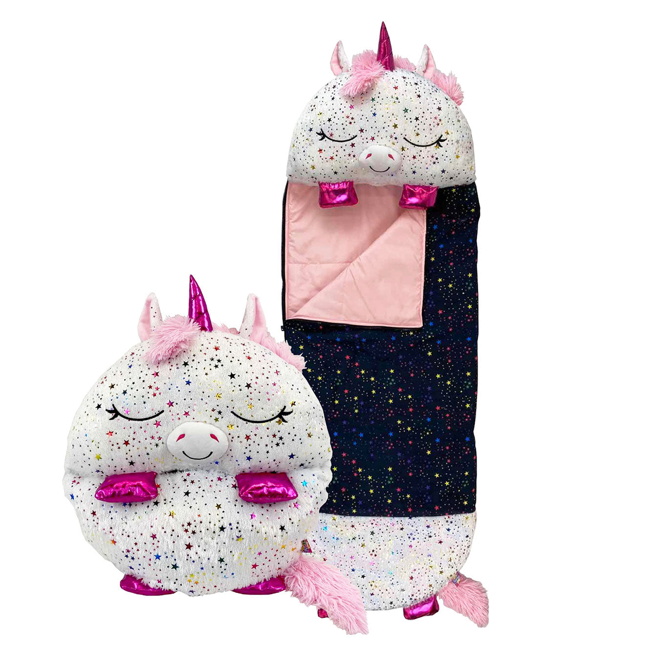 Happy Nappers Shimmer Unicorn 2-in-1 Plush Toy and Sleeping Bag - Medium (ages 3 to 6)