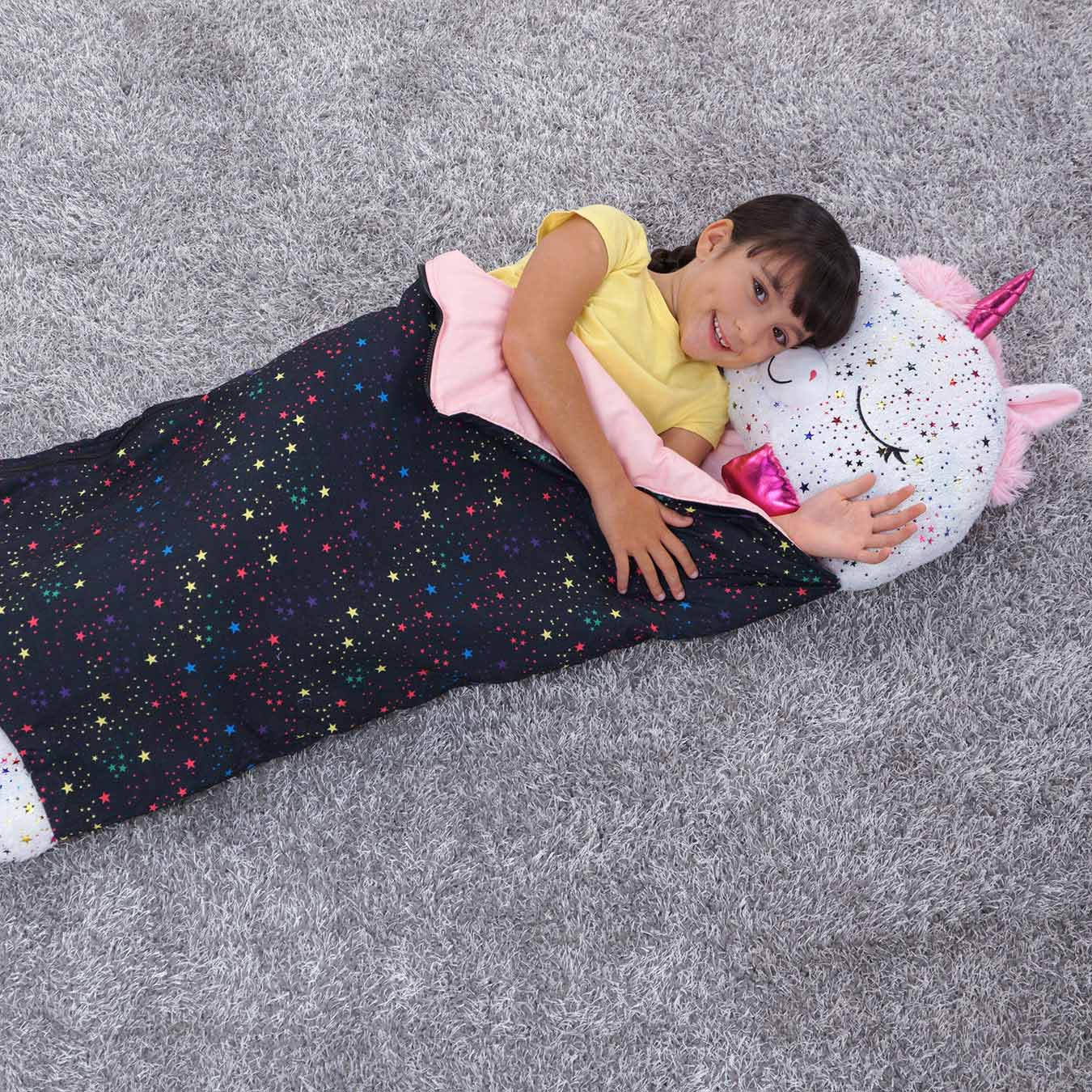 Happy Nappers Shimmer Unicorn 2-in-1 Plush Toy and Sleeping Bag - Medium (ages 3 to 6)