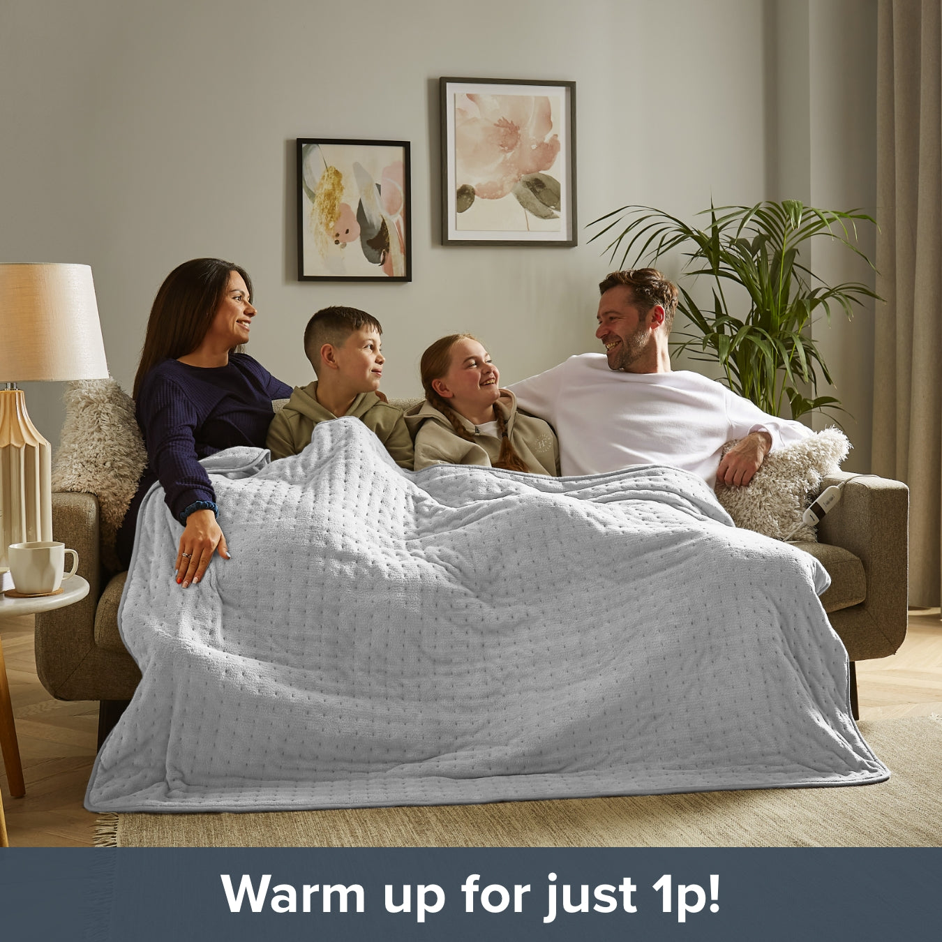 Silentnight Comfort Control Electric Heated Throw - Grey