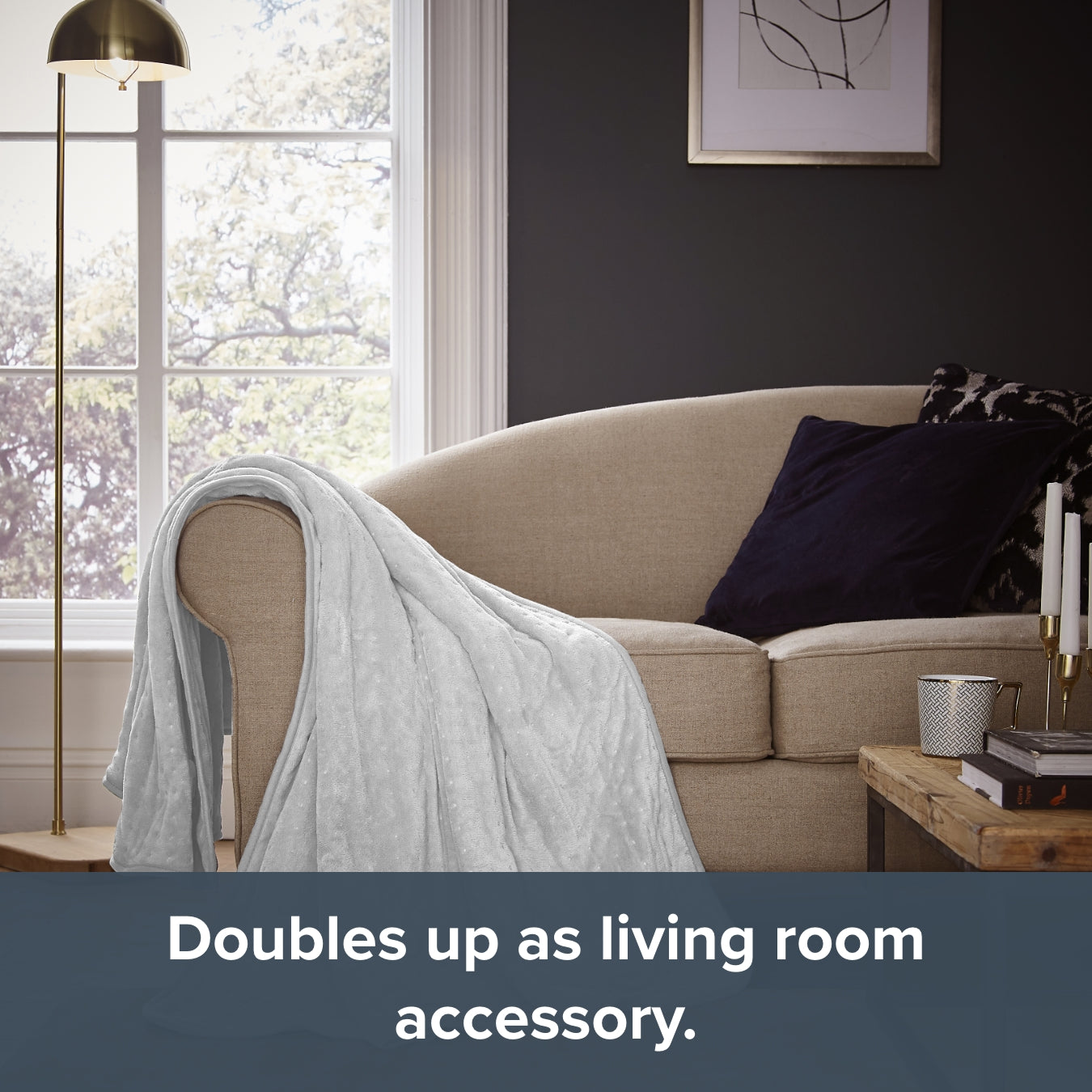 Silentnight Comfort Control Electric Heated Throw - Grey