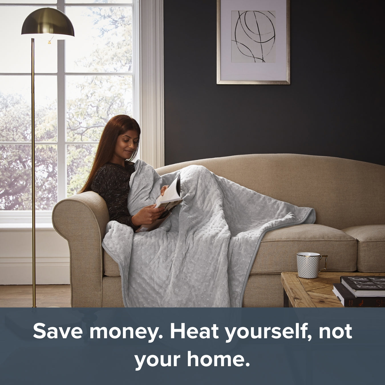 Silentnight Comfort Control Electric Heated Throw - Grey