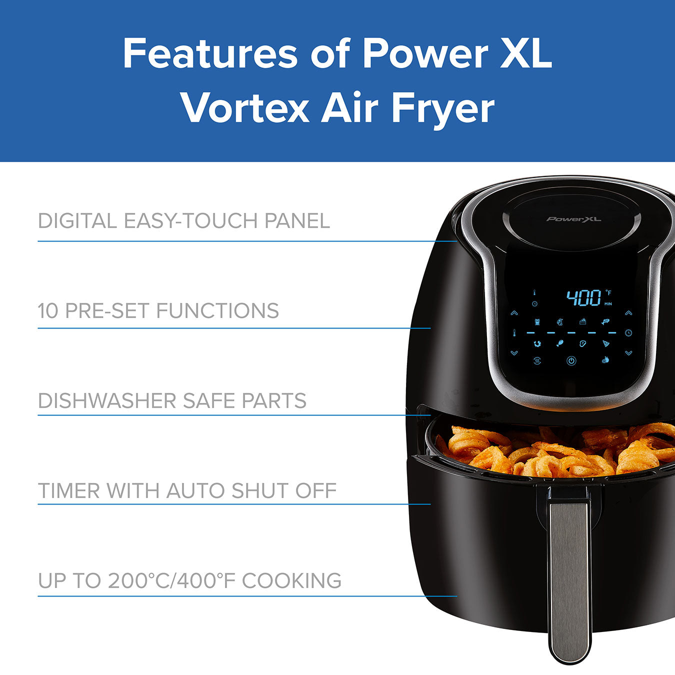Power XL Vortex Air Fryer – 4.7L Digital Air Fryer