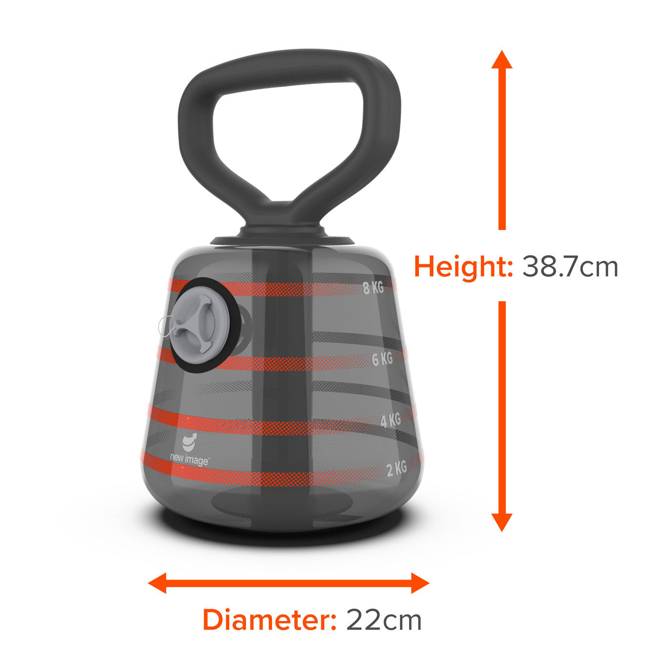 FITT Bell by New Image - Adjustable Kettlebell/Barbell System - Up to 16kg