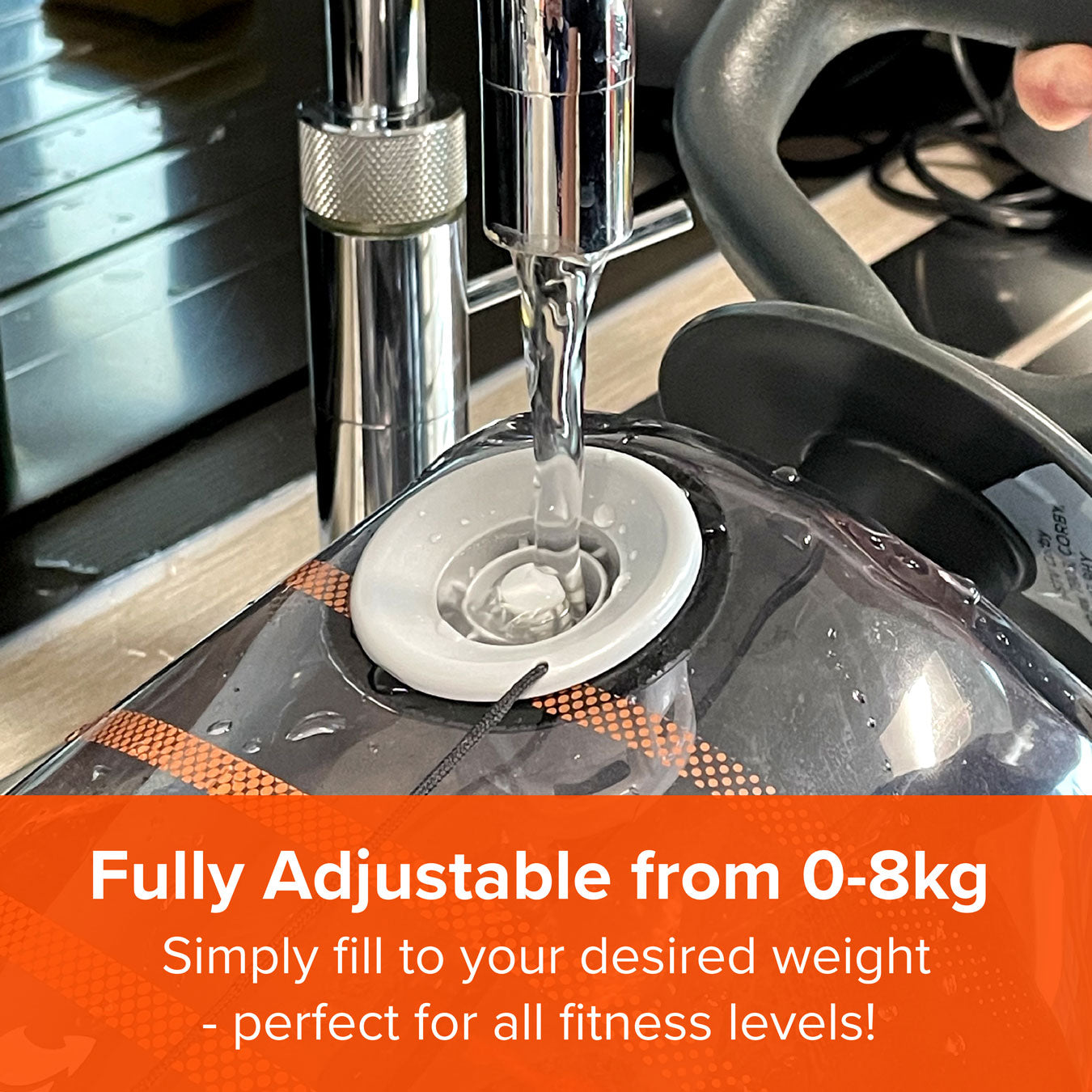 FITT Bell by New Image - Adjustable Kettlebell/Barbell System - Up to 16kg