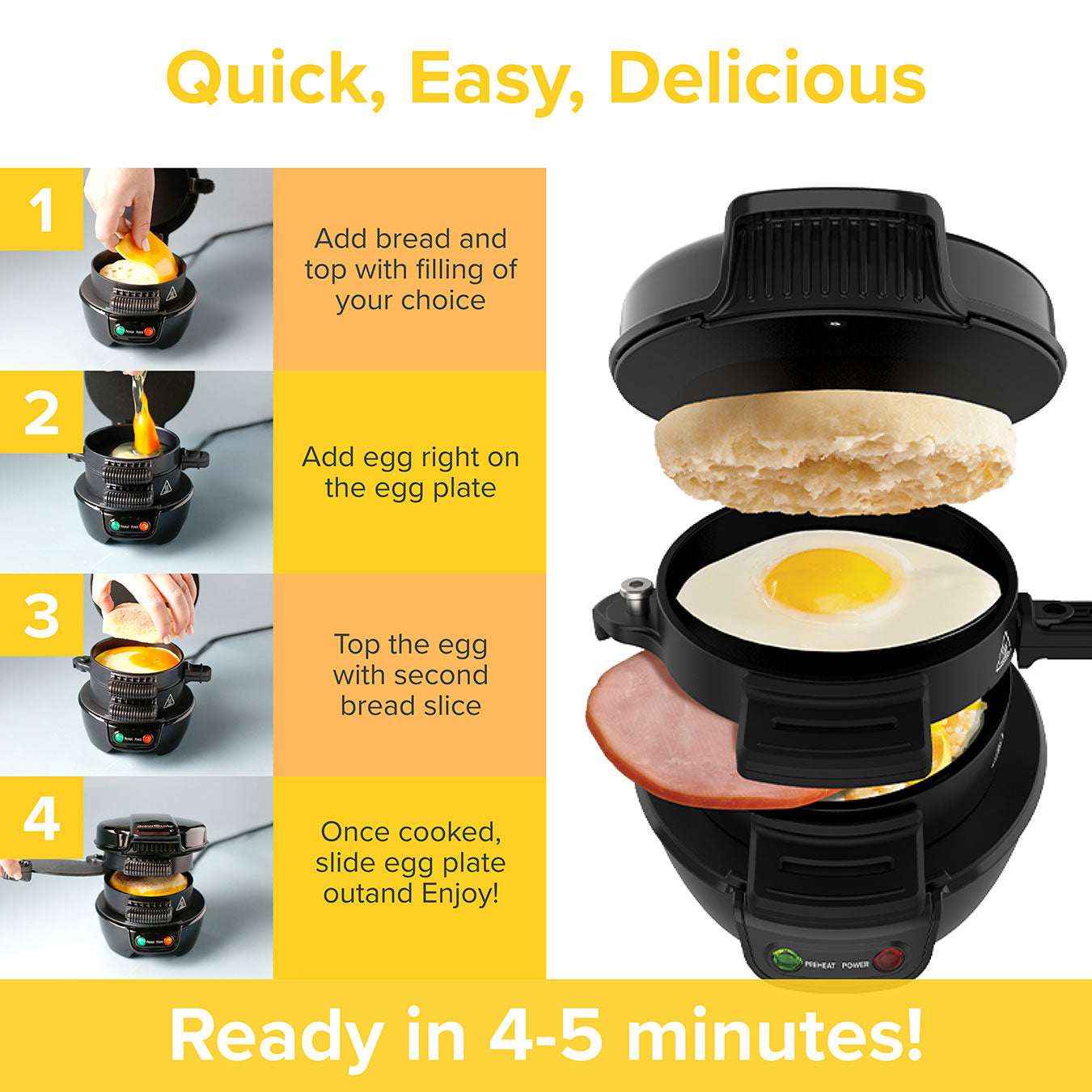 Breakfast Sandwich Maker by Drew&Cole