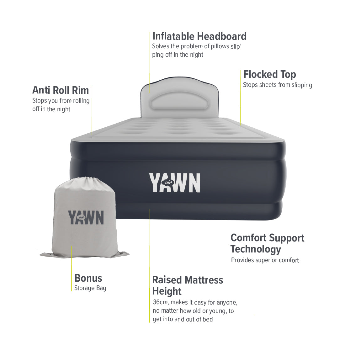 YAWN Air Bed Single