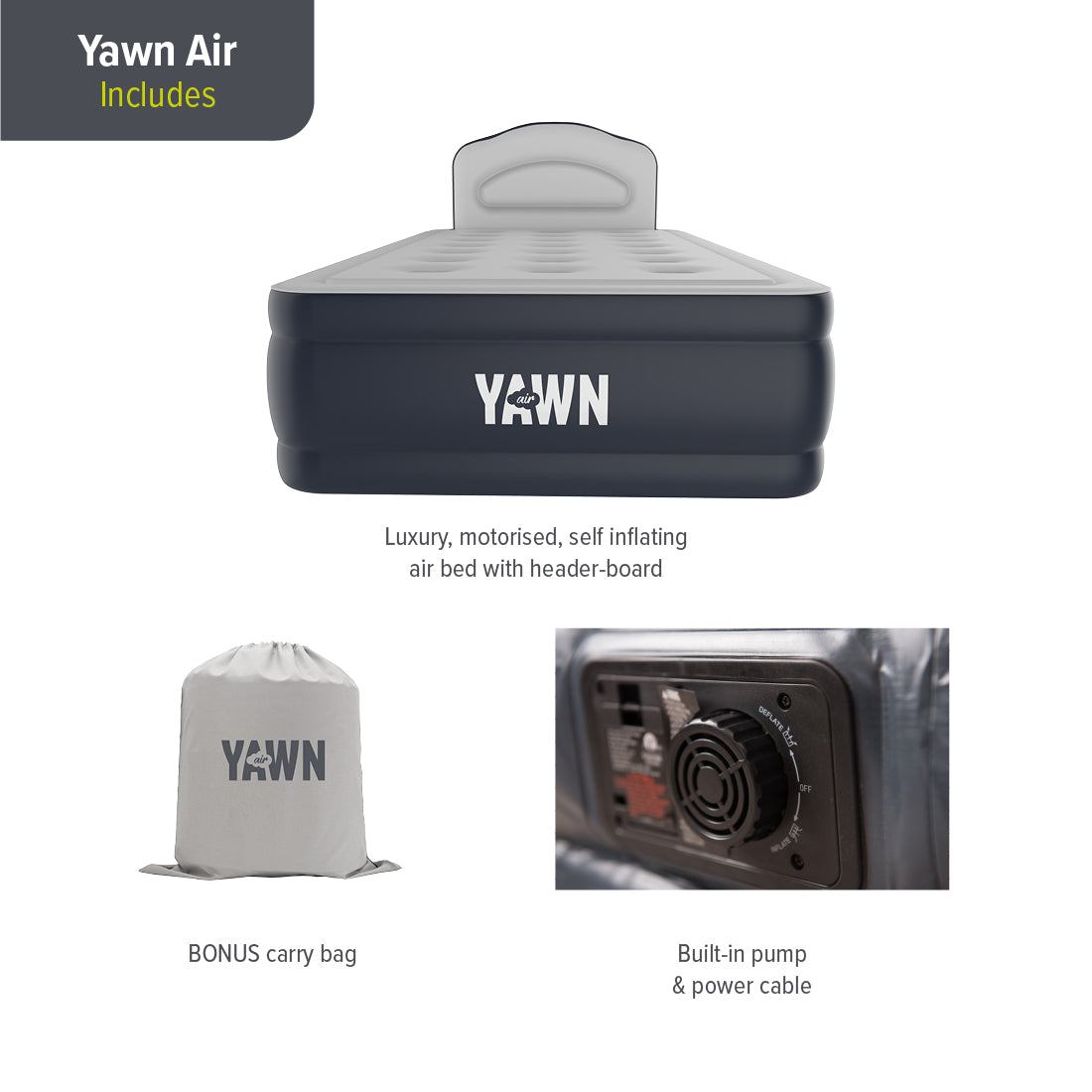 YAWN Air Bed (Single - Outlet)