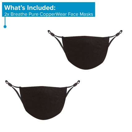 Breathe Pure CopperWear Reusable Face Masks (2 Pack)
