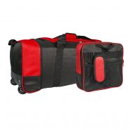 iN Travel Foldable Wheeled Holdall - 80L Luggage Bag (Black/Red)